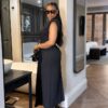 Premium Black Wrap Dress - Wholesale