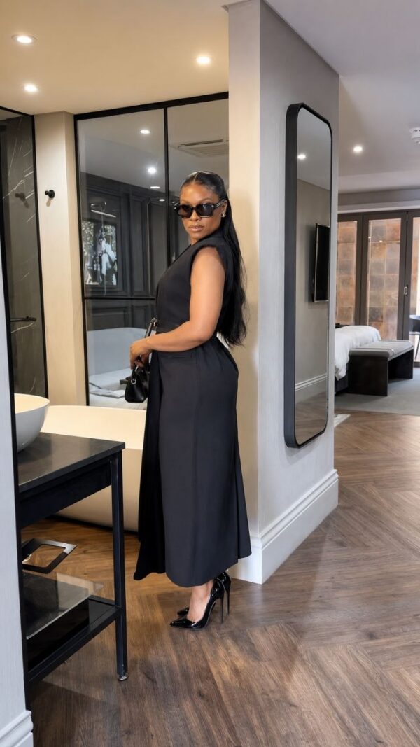 Premium Black Wrap Dress - Wholesale
