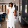 Premium White Sleeveless Dress VDS56695