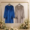 Premium Velvet V-Neck Tunic Dress