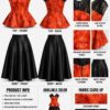 Premium Two-Piece Corset Set - Black & Red