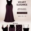 Premium Velvet Off-Shoulder Dress - Deep Plum