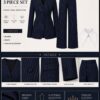 Premium Three-Piece Pinstripe Blazer Set