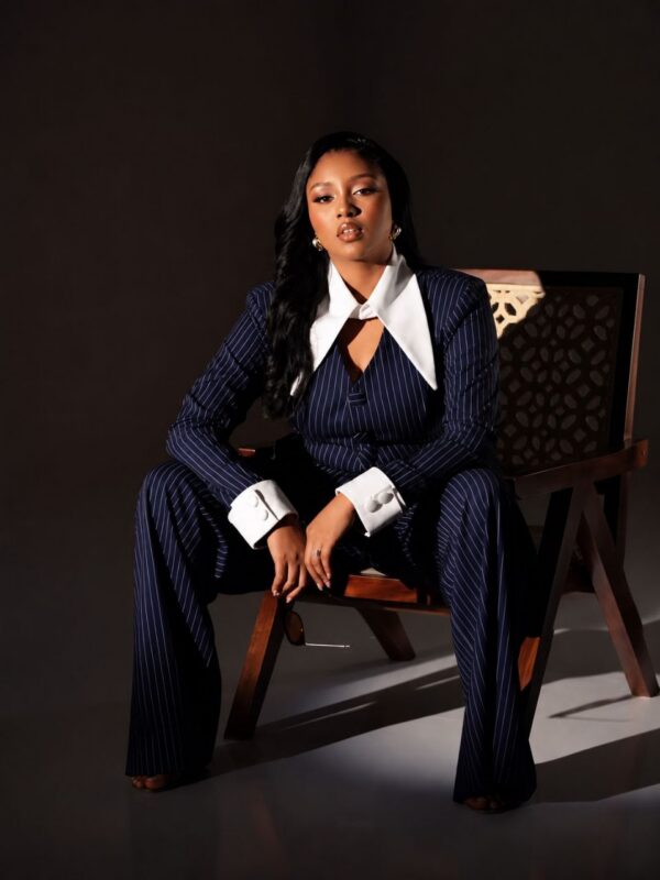 Premium Three-Piece Pinstripe Blazer Set