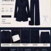 Premium Navy Pinstripe 3-Piece Business Suit Set