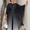 Premium Black Polka Dot Kimono & Pants Set