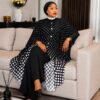 Premium Black Polka Dot Kimono & Pants Set