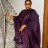 Premium Plum Kimono Set with Leopard Print Pants