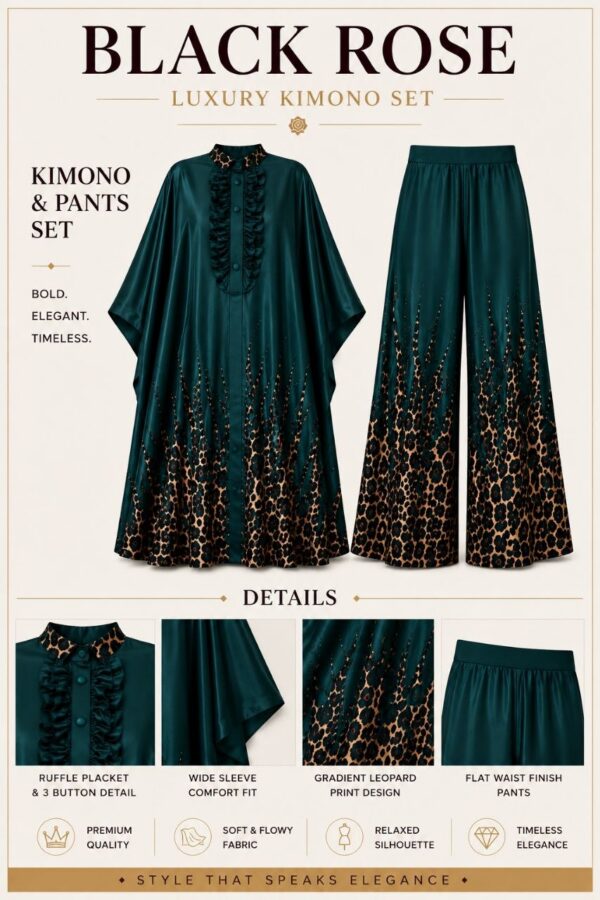 Premium Green Kimono Pants Set - Wholesale B2B