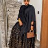 Premium Black Kimono Pants Set