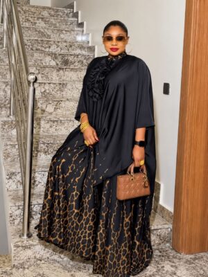 Premium Black Kimono Pants Set