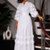 Premium White Floral Maxi Dress - Wholesale