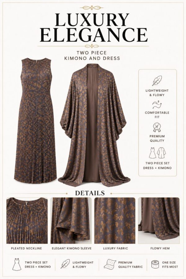 Premium Brown Kimono Dress - Wholesale B2B