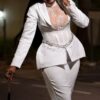 Premium White Three-Piece Blazer Set - Wholesale