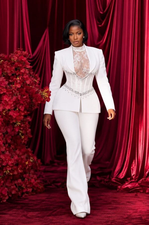 Premium White Three-Piece Blazer Set - Wholesale