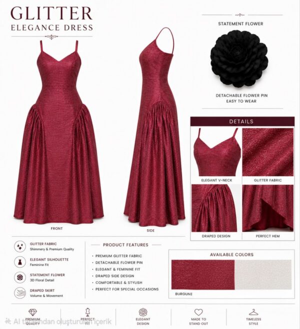 Premium Burgundy Strapless Evening Dress - Wholesale