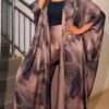Premium Taupe Kimono & Pants Set - Wholesale Fashion