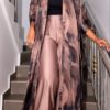 Premium Taupe Kimono & Pants Set - Wholesale Fashion