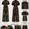 Premium Printed Jumpsuit - Emerald Green Multicolor