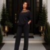 Premium Black Embellished Tracksuit Set - Wholesale