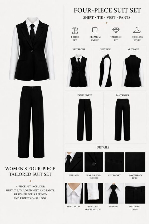 Premium Four-Piece Blazer Suit Set