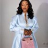 Premium Ice Blue Textured Dress - Wholesale