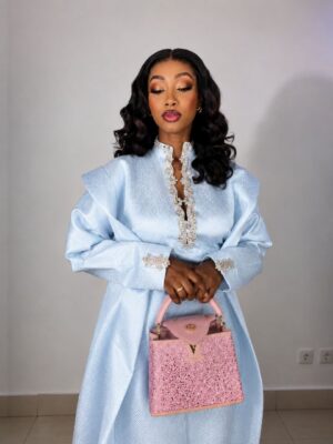 Premium Ice Blue Textured Dress - Wholesale