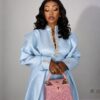 Premium Ice Blue Textured Dress - Wholesale