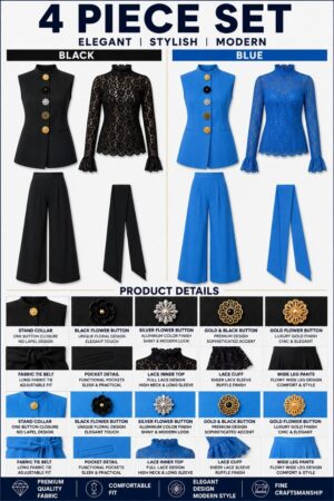 Premium Four-Piece Black Blazer Set - Wholesale B2B