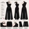 Premium Black Studded One-Shoulder Dress