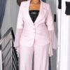 Navy Blue Two-Piece Blazer Suit Set