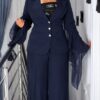 Navy Blue Two-Piece Blazer Suit Set