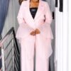 Navy Blue Two-Piece Blazer Suit Set