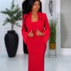 Premium Red Two-Piece Blazer Suit Set