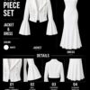 Premium White Two-Piece Dress Set