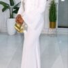 Premium White Two-Piece Dress Set