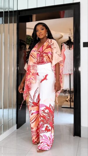 Premium Two-Piece Tropical Print Set