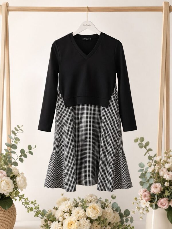 Elegant Color Block Shirt Dress