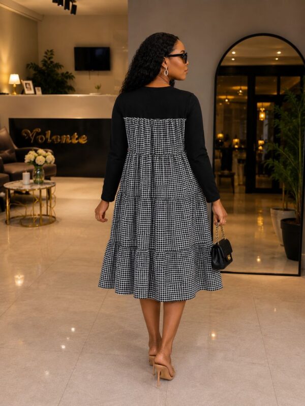 Elegant Color Block Shirt Dress