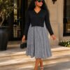 Black & White Gingham A-Line Dress - Wholesale