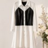Elegant Color Block Shirt Dress