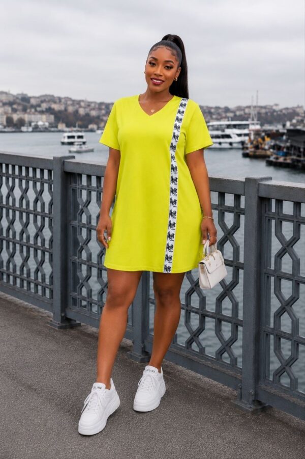 Elegant Color Block Shirt Dress