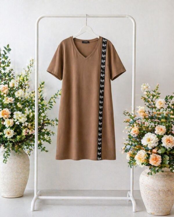 Elegant Color Block Shirt Dress