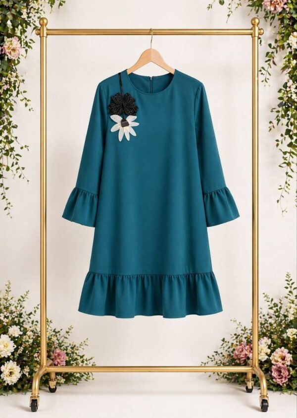 Elegant Color Block Shirt Dress