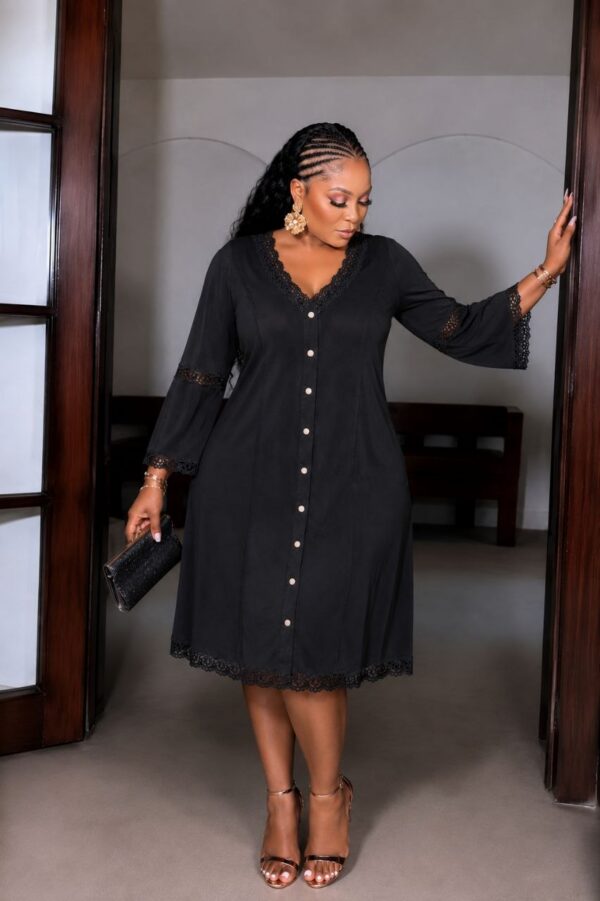 Elegant Color Block Shirt Dress