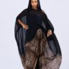 Black & Leopard Print Midi Dress - Premium Wholesale