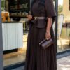 Premium Brown Beaded Blazer Dress - Wholesale