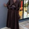 Premium Brown Beaded Blazer Dress - Wholesale