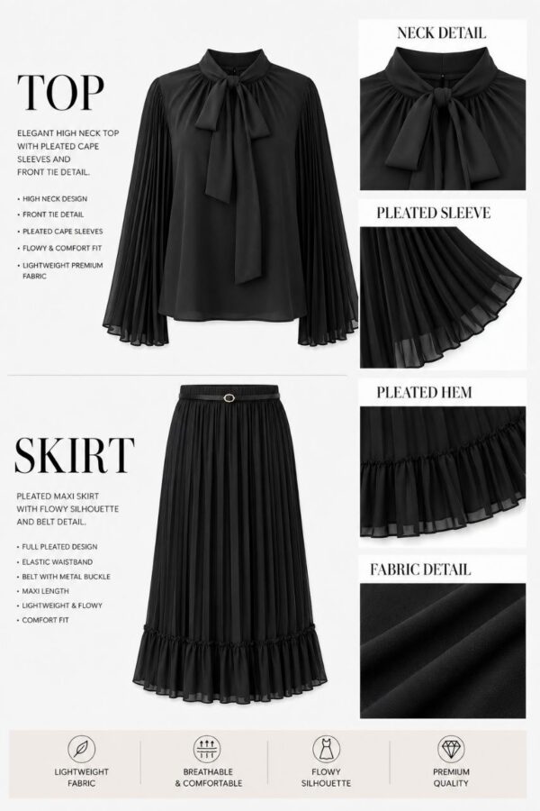 Premium Black Two-Piece Set - Wholesale Fashion