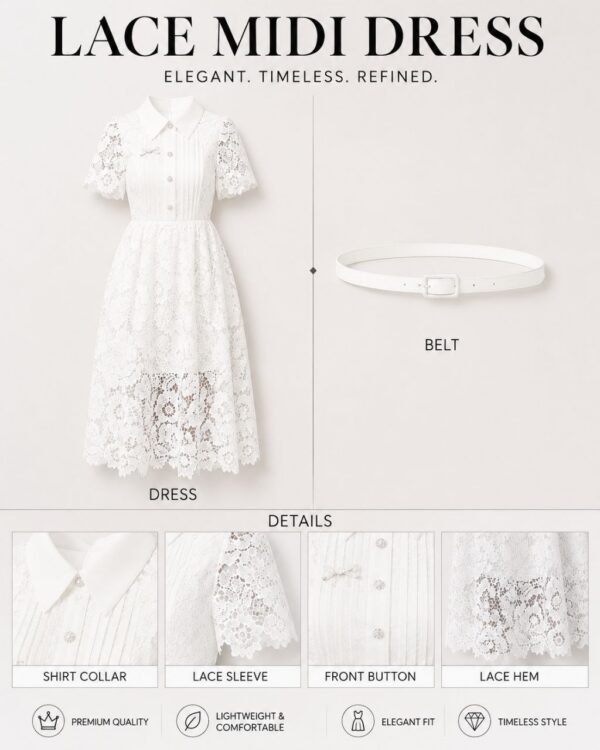 Premium White Lace Dress - Wholesale